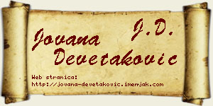 Jovana Devetaković vizit kartica